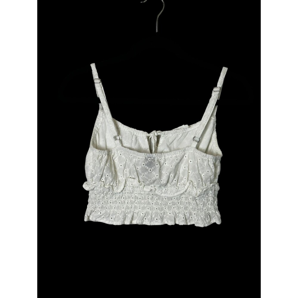 Wild Fable Womens Cropped Cami XS 100% Cotton Eyelet White Festival Boho Cowgirl - Picture 3 of 6